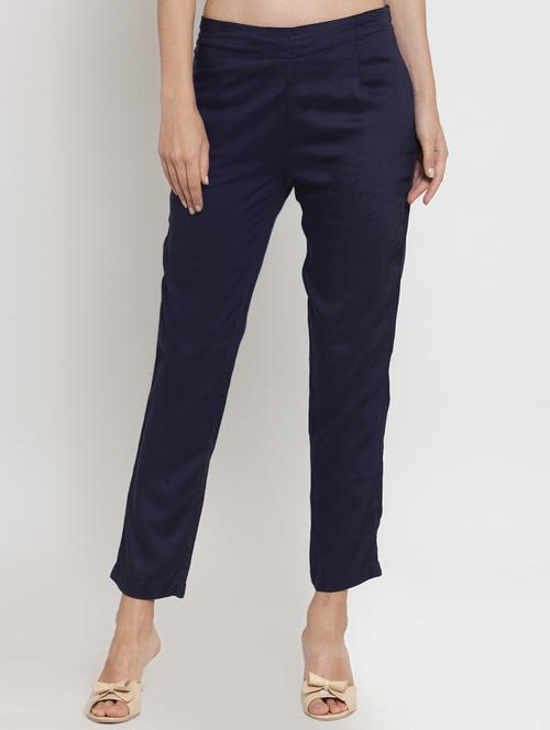 flat front mid waist trouser - 15656762 - Very Small Image - 1