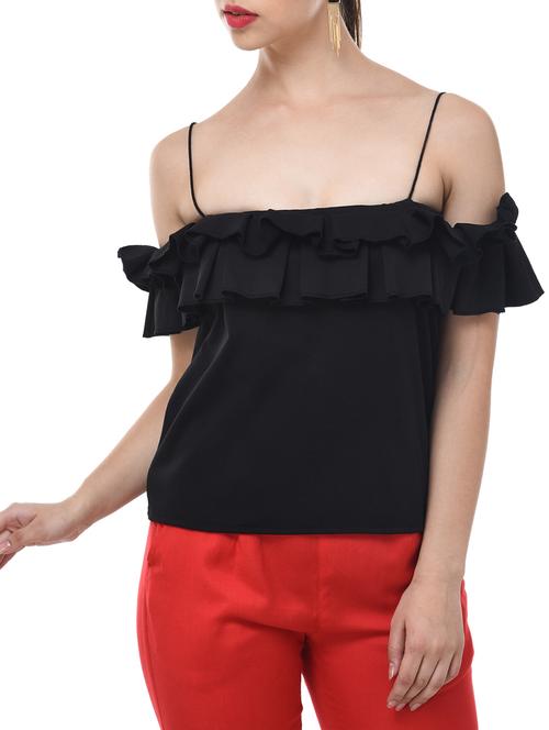 off shoulder ruffle detail top - 15657085 - Very Small Image - 1