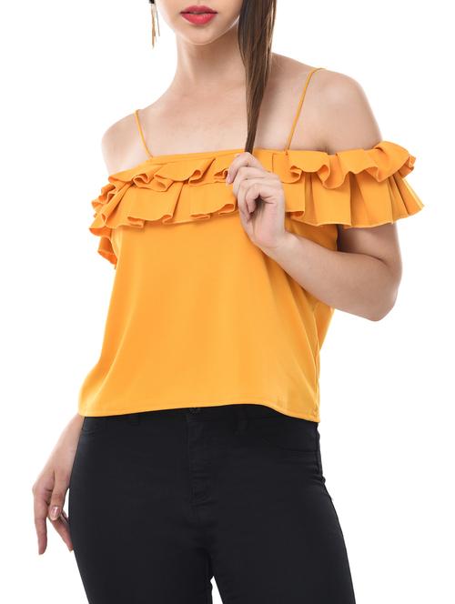 off shoulder ruffle detail top - 15657088 - Very Small Image - 1