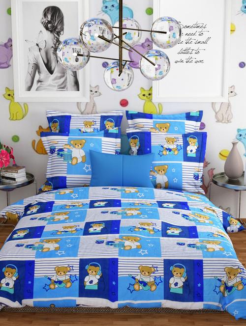 250 tc cotton queen size bedsheet with 2 pillow covers - 15657439 - Very Small Image - 1