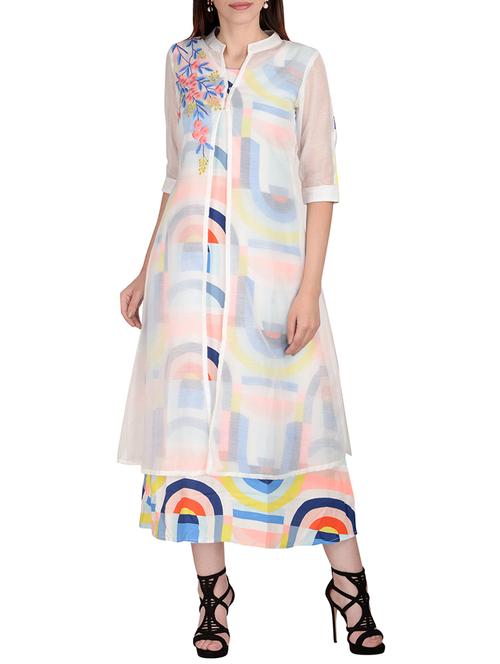 layered embroidered kurta - 15657537 - Very Small Image - 1