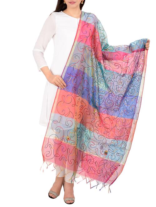 embroidered dupatta with lace - 15657553 - Very Small Image - 1
