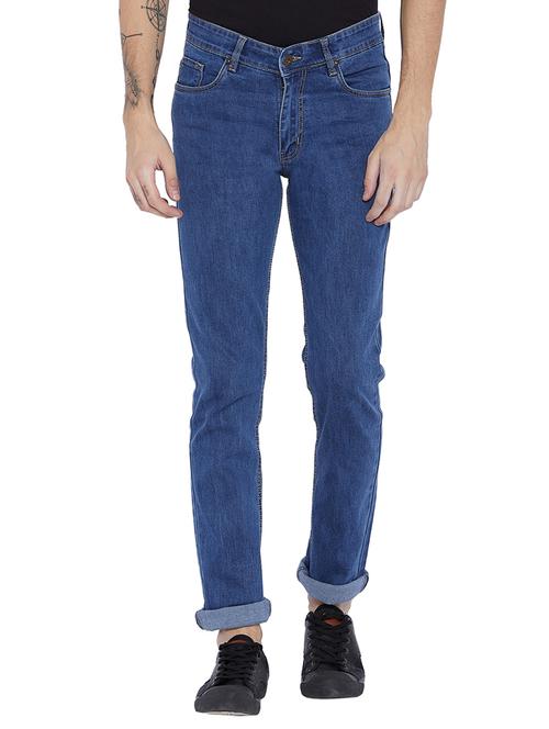 dark blue cotton plain jeans - 15657661 - Very Small Image - 1