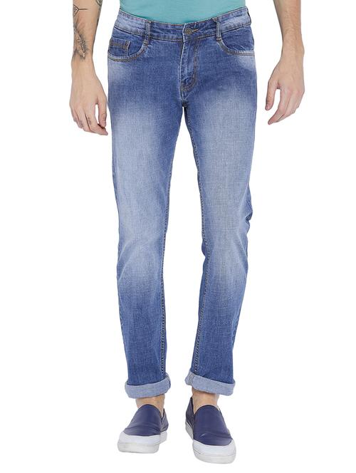 light blue cotton washed jeans - 15657667 - Very Small Image - 1