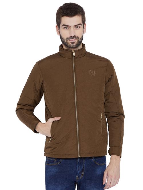 brown cotton casual jacket - 15657700 - Very Small Image - 1