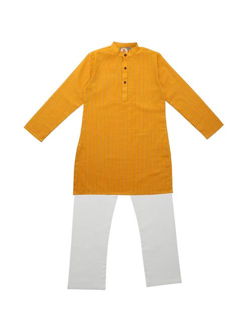 yellow cotton kurta set - 15657721 - Very Small Image - 1