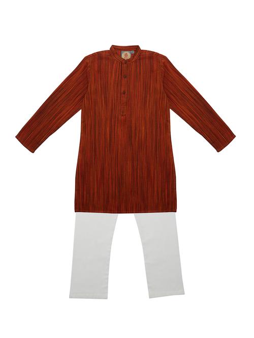 orange cotton kurta set - 15657728 - Very Small Image - 1
