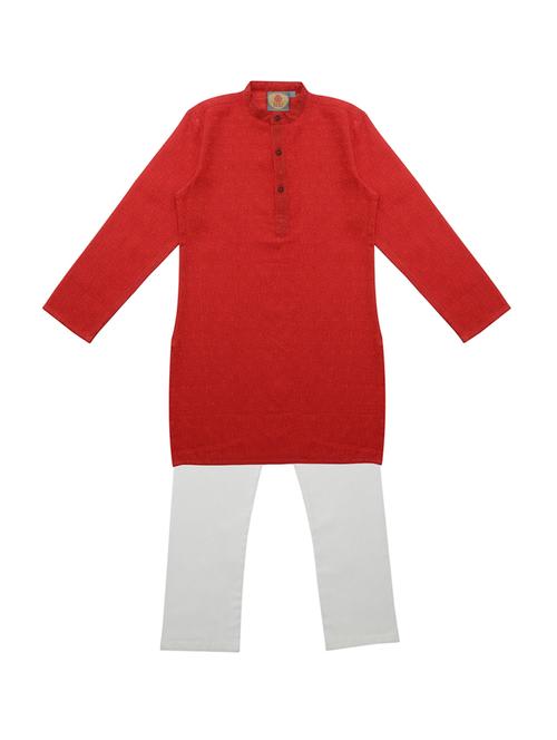 red cotton kurta set - 15657734 - Very Small Image - 1