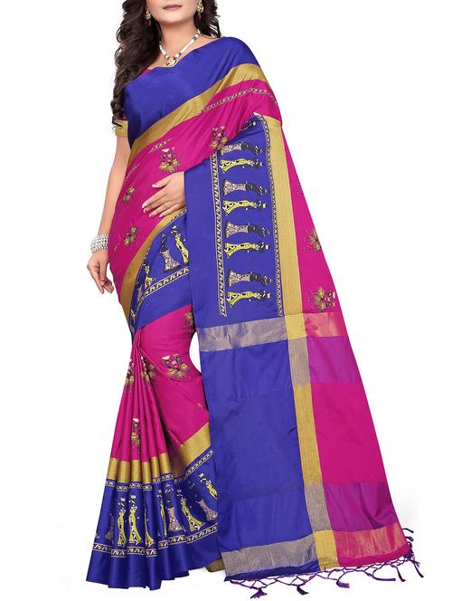 zari conversational embroidered saree with blouse - 15657991 - Very Small Image - 1