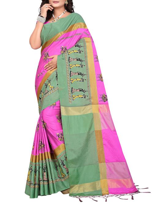 zari conversational embroidered saree with blouse - 15657992 - Very Small Image - 1
