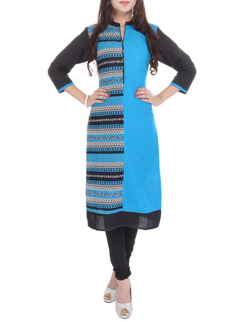 printed straight kurta - 15658369 - Very Small Image - 1