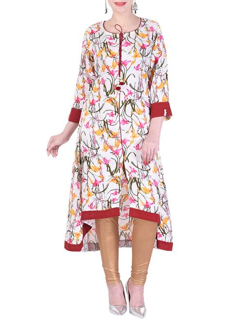 high low printed kurta - 15658412 - Very Small Image - 1