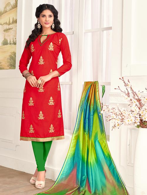 embroidered unstitched churidaar suit - 15658920 - Very Small Image - 1