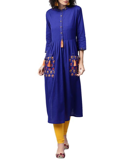 flared printed kurta with pocket - 15659357 - Very Small Image - 1