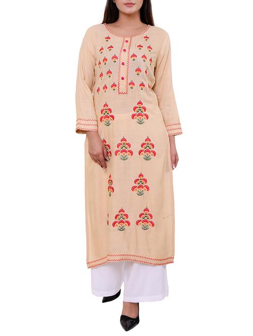 embroidered straight kurta - 15659499 - Very Small Image - 1