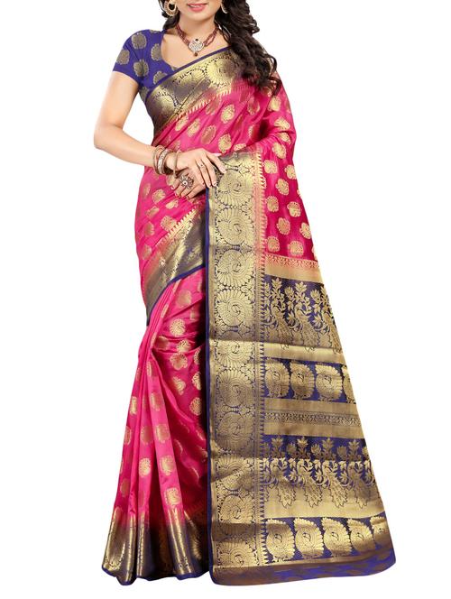 conversational zari motif banarasi saree with blouse - 15659562 - Very Small Image - 1
