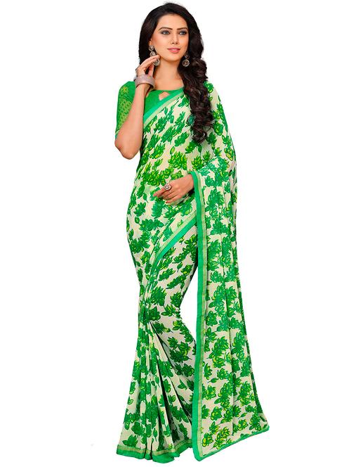 Ditsy floral printed saree with blouse - 15659723 - Very Small Image - 1