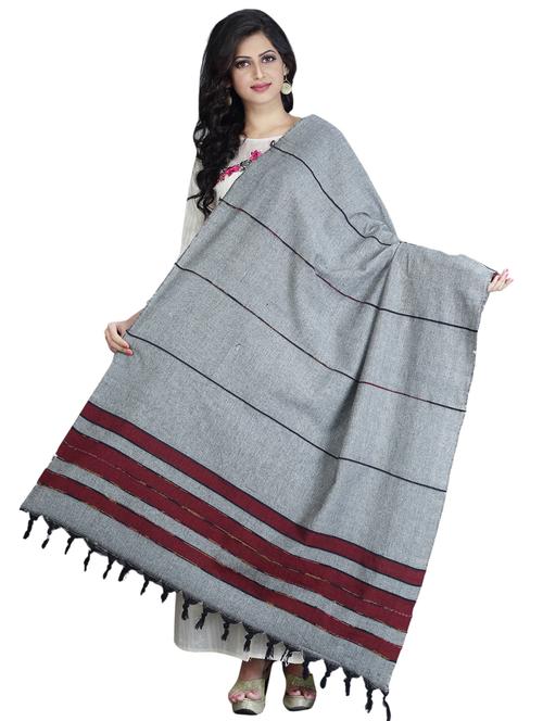 grey cotton shawl - 15659758 - Very Small Image - 1