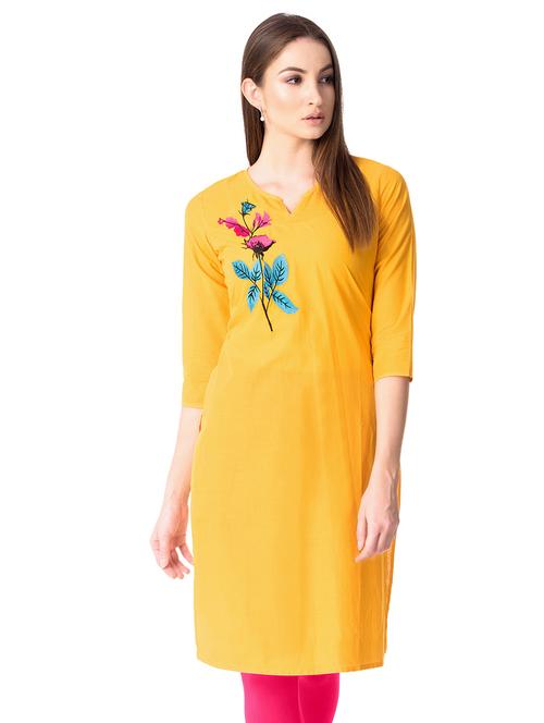 embroidered straight kurta - 15660048 - Very Small Image - 1