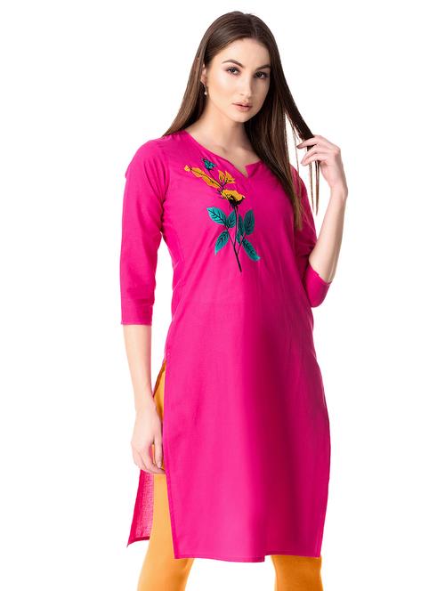 embroidered straight kurta - 15660049 - Very Small Image - 1