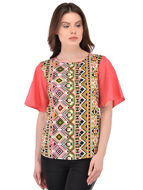 open back aztec print top - 15660632 - Very Small Image - 1