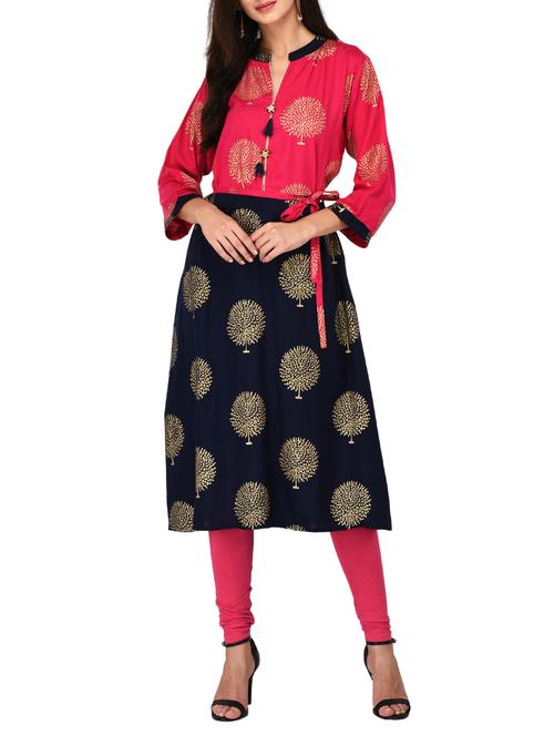 foil print a-line kurta - 15660861 - Very Small Image - 1