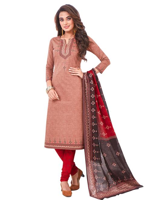 printed unstitched churidaar suit - 15668922 - Very Small Image - 1