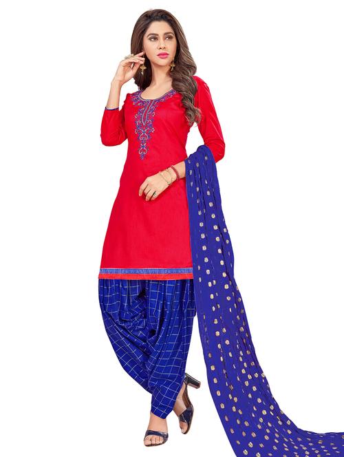 embroidered unstitched patiyala suit - 15669136 - Very Small Image - 1