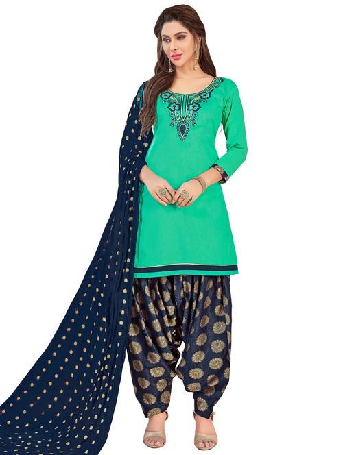 embroidered unstitched patiyala suit - 15669144 - Very Small Image - 1