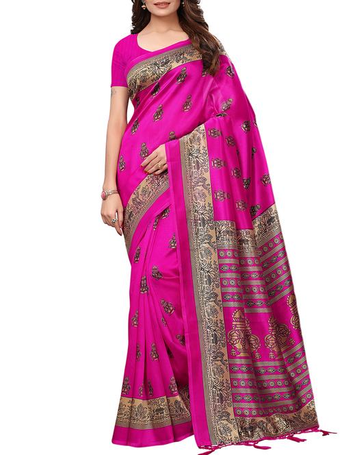 conversational printed saree with blouse - 15669480 - Very Small Image - 1