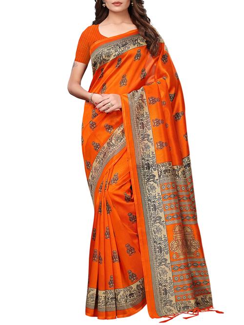 conversational printed saree with blouse - 15669481 - Very Small Image - 1