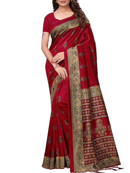 conversational printed saree with blouse - 15669482 - Very Small Image - 1