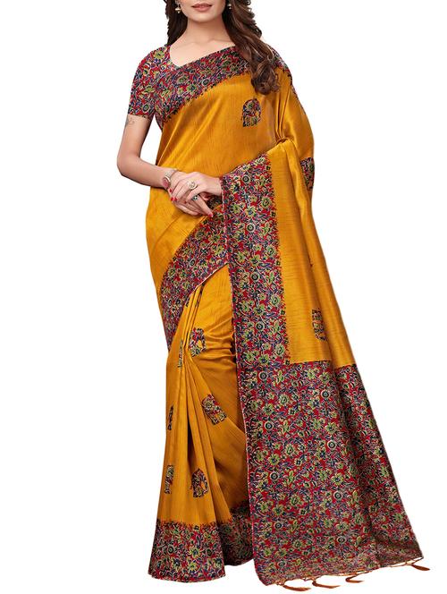 floral border saree with blouse - 15669492 - Very Small Image - 1