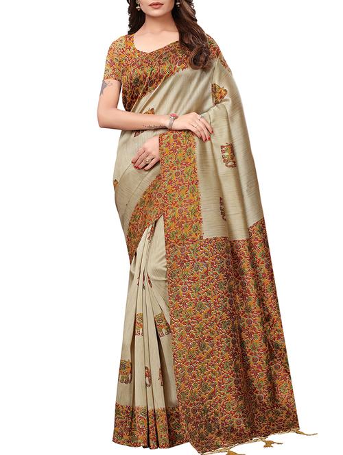 floral border saree with blouse - 15669495 - Very Small Image - 1
