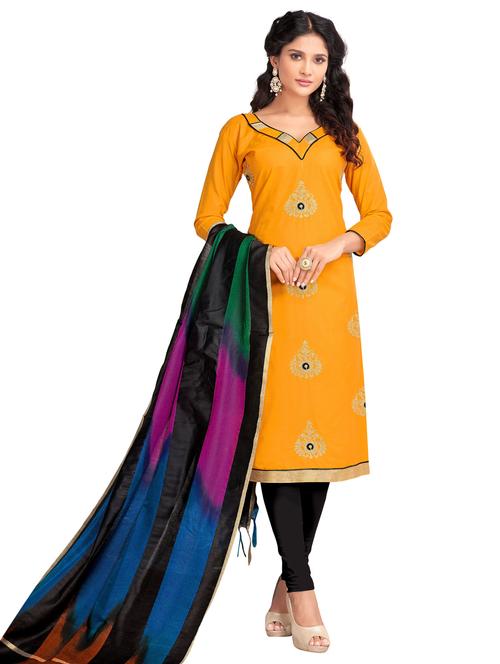 embroidered unstitched churidaar suit - 15669553 - Very Small Image - 1