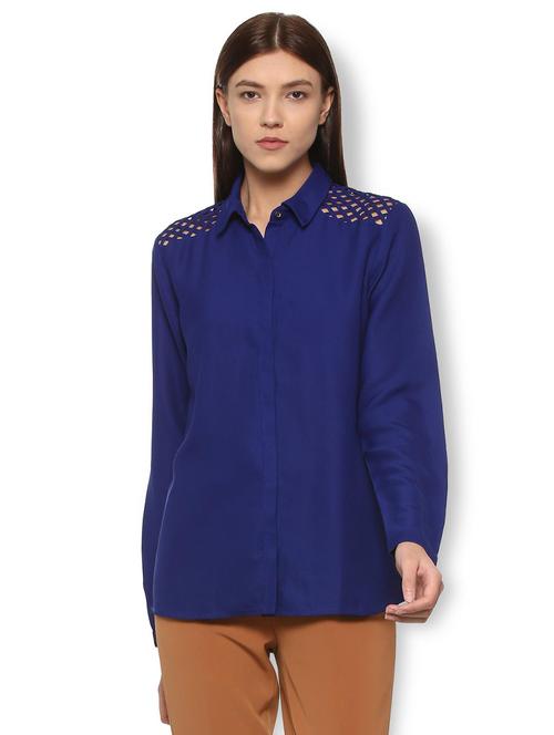 criss cross detail concealed placket shirt - 15669720 - Very Small Image - 1