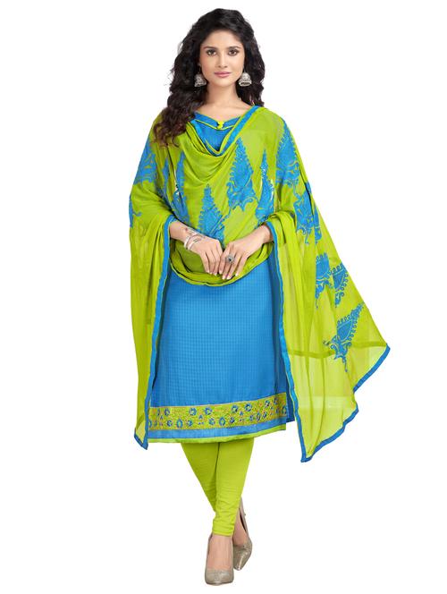 embroidered unstitched churidaar suit - 15669733 - Very Small Image - 1