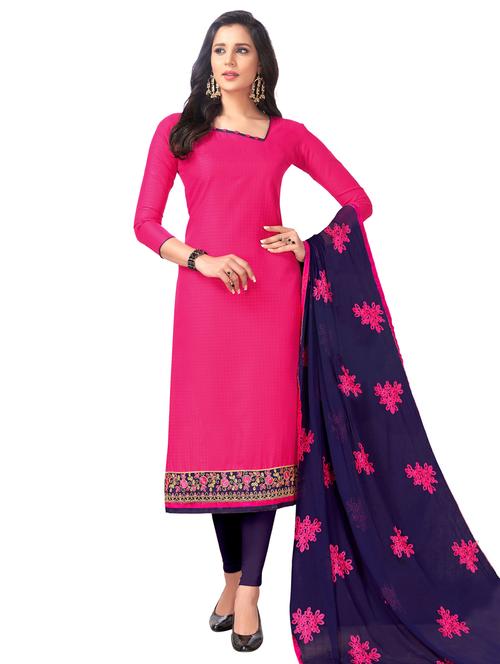 embroidered unstitched churidaar suit - 15669735 - Very Small Image - 1