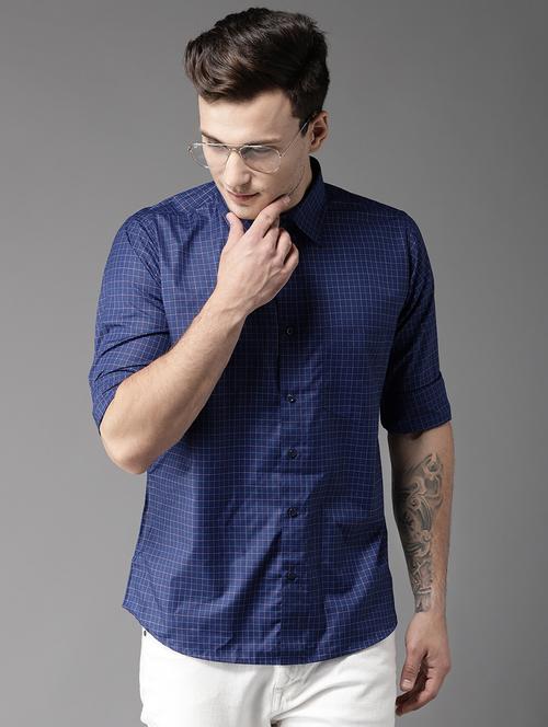 blue cotton casual shirt - 15669804 - Very Small Image - 1