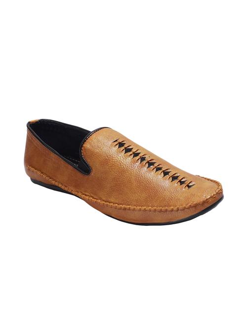brown leatherette casual slip ons - 15669838 - Very Small Image - 1