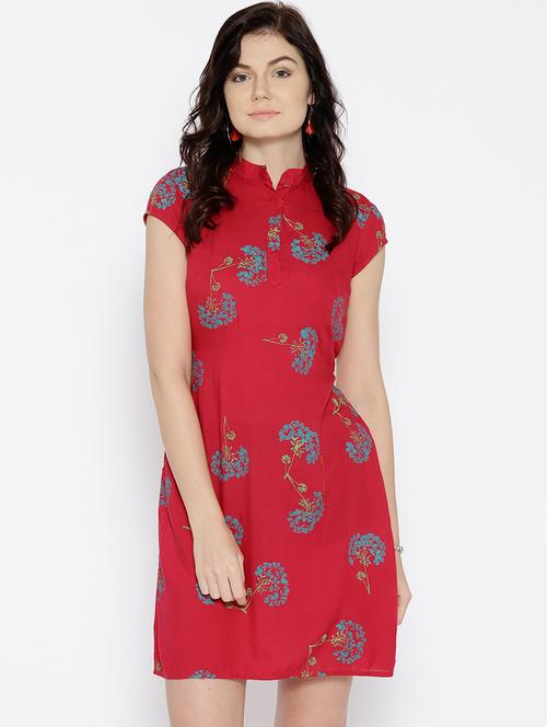 printed cut out back shift dress - 15670208 - Very Small Image - 1
