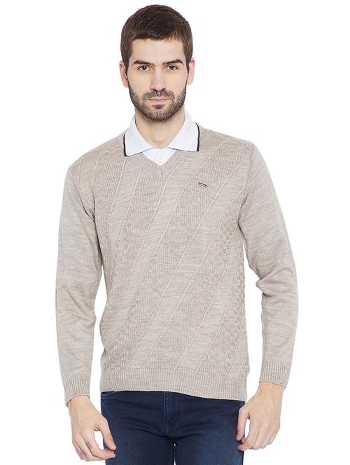 beige wool pullover - 15670325 - Very Small Image - 1
