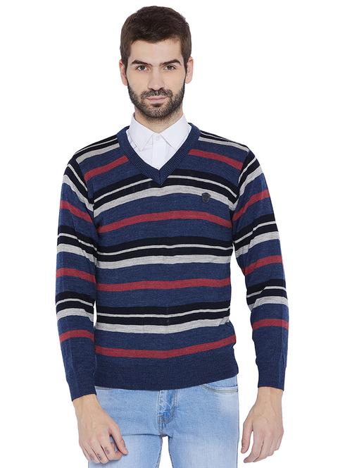 navy blue wool pullover - 15670362 - Very Small Image - 1