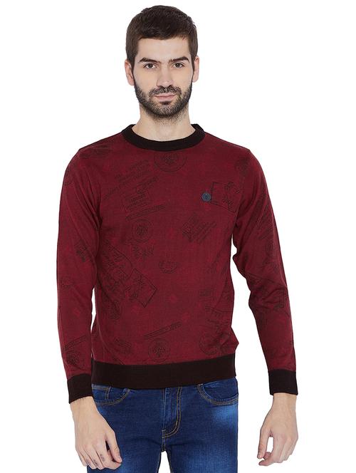 maroon wool pullover - 15670369 - Very Small Image - 1