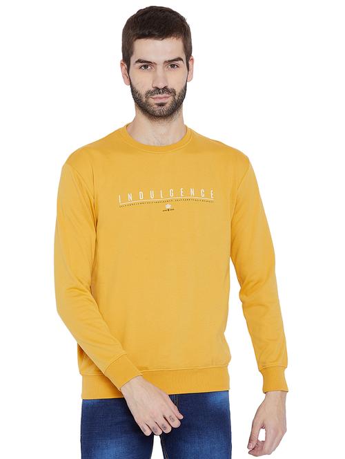 yellow cotton chest print sweatshirt - 15670421 - Very Small Image - 1