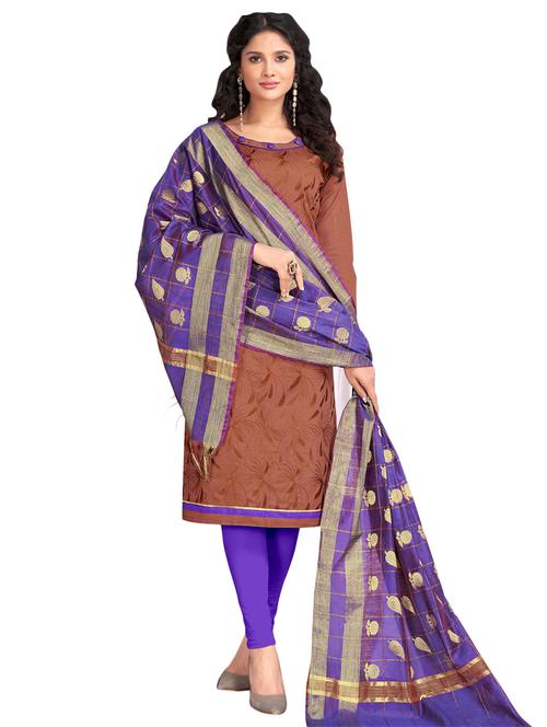 embroidered unstitched churidaar suit - 15670490 - Very Small Image - 1