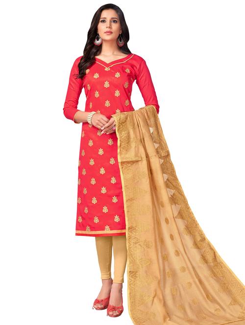 embroidered unstitched churidaar suit - 15670496 - Very Small Image - 1