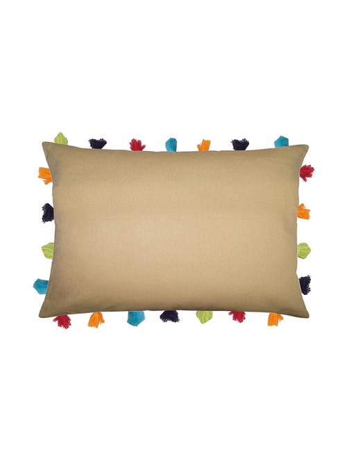 lushomes sand cushion cover with colorful tassels (single pc, 14 x 20) - 15671726 - Very Small Image - 1