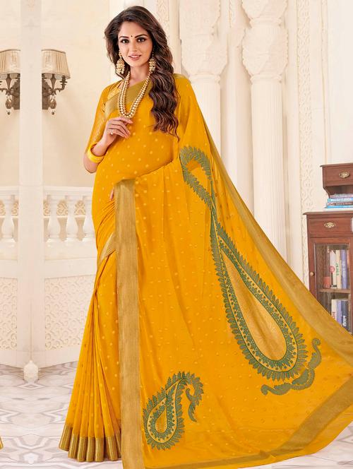 paisley zari motif woven saree with blouse - 15672064 - Very Small Image - 1