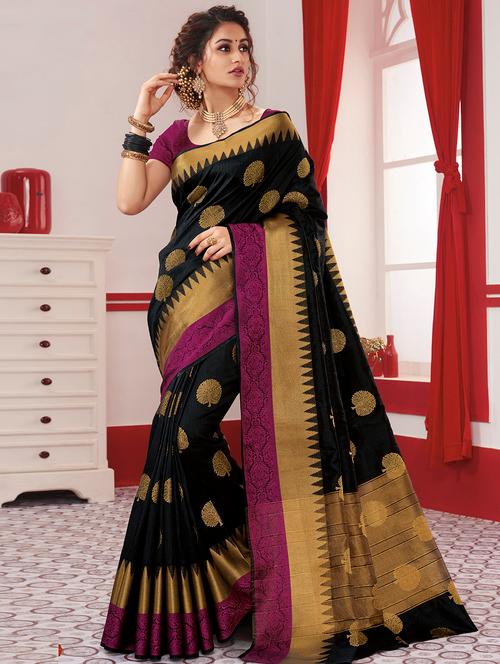 conversational zari motif woven saree - 15672080 - Very Small Image - 1